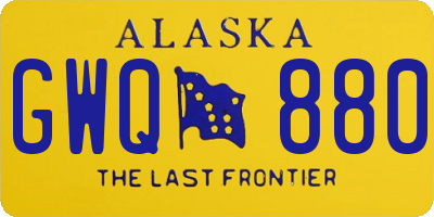 AK license plate GWQ880