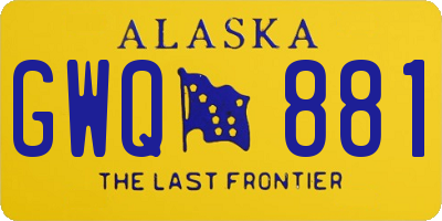 AK license plate GWQ881