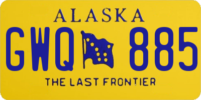 AK license plate GWQ885