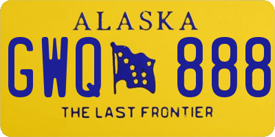 AK license plate GWQ888