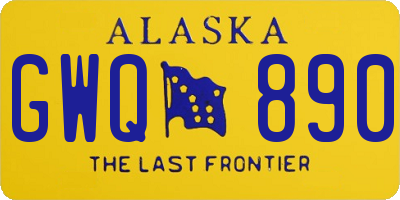 AK license plate GWQ890