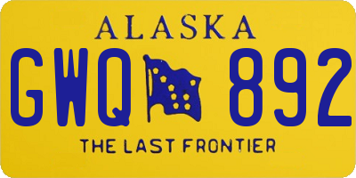 AK license plate GWQ892