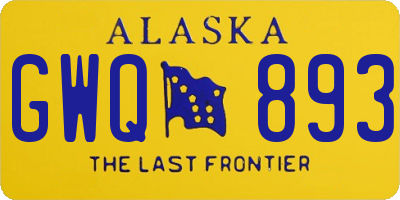 AK license plate GWQ893