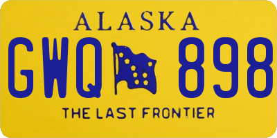 AK license plate GWQ898