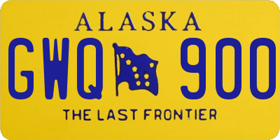 AK license plate GWQ900