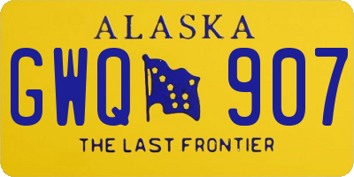 AK license plate GWQ907