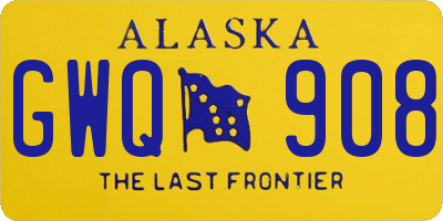 AK license plate GWQ908