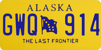 AK license plate GWQ914