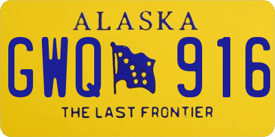 AK license plate GWQ916