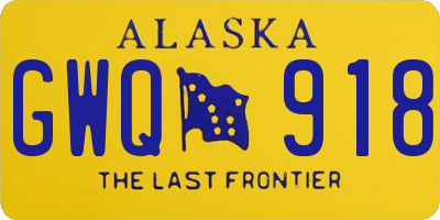 AK license plate GWQ918