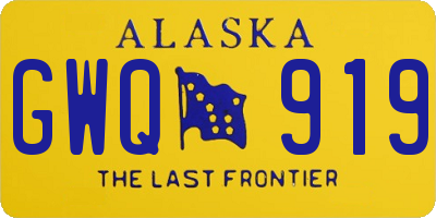 AK license plate GWQ919