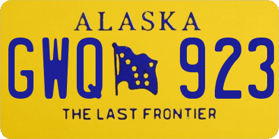 AK license plate GWQ923