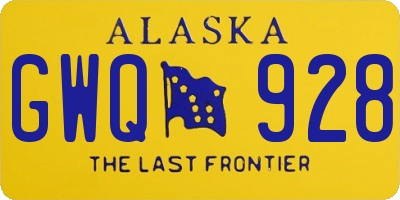 AK license plate GWQ928