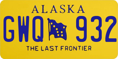 AK license plate GWQ932