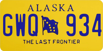 AK license plate GWQ934