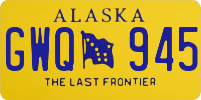 AK license plate GWQ945