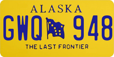 AK license plate GWQ948