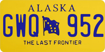 AK license plate GWQ952