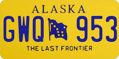 AK license plate GWQ953