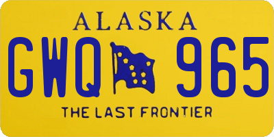 AK license plate GWQ965
