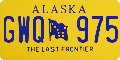 AK license plate GWQ975