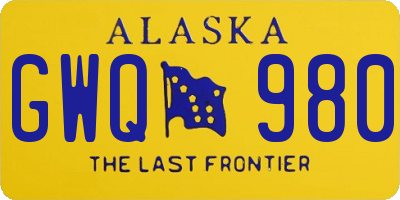 AK license plate GWQ980