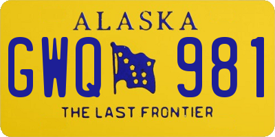 AK license plate GWQ981