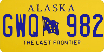 AK license plate GWQ982