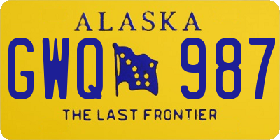 AK license plate GWQ987