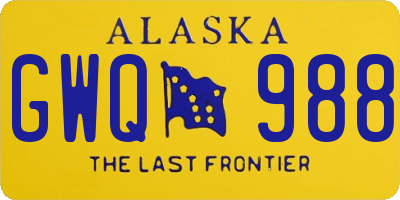 AK license plate GWQ988