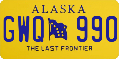 AK license plate GWQ990