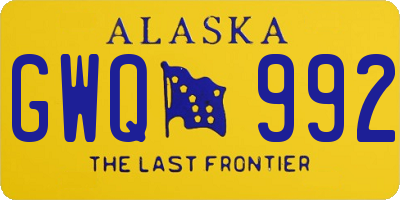 AK license plate GWQ992