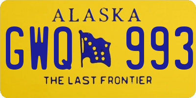 AK license plate GWQ993