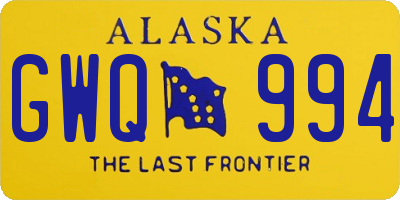 AK license plate GWQ994