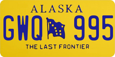AK license plate GWQ995