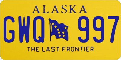 AK license plate GWQ997