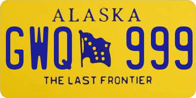 AK license plate GWQ999