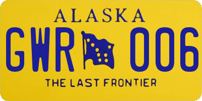 AK license plate GWR006