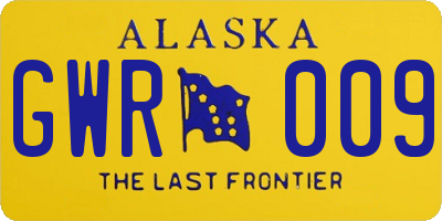 AK license plate GWR009