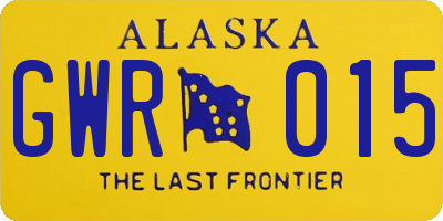 AK license plate GWR015