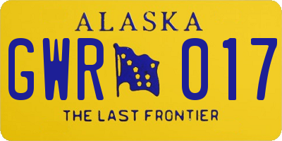AK license plate GWR017