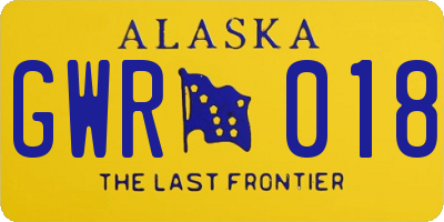 AK license plate GWR018