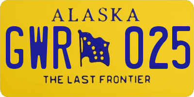 AK license plate GWR025