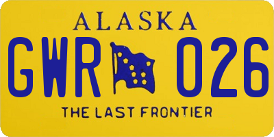 AK license plate GWR026