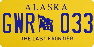 AK license plate GWR033