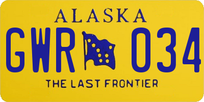 AK license plate GWR034