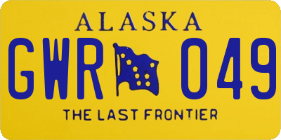 AK license plate GWR049