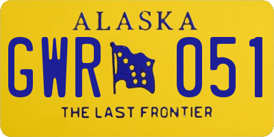 AK license plate GWR051