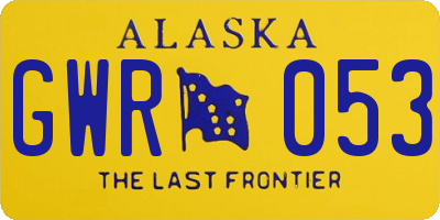 AK license plate GWR053