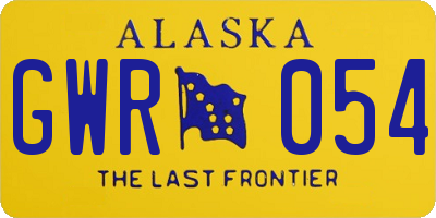 AK license plate GWR054